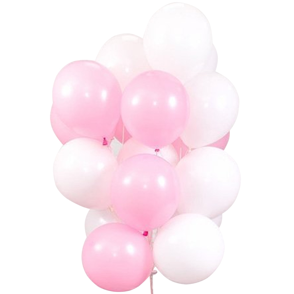 Облако шаров Бело-розовое