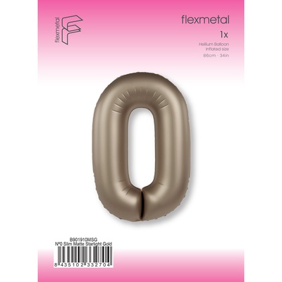 Цифра 0 Slim Starlight Gold Звездное Золото Матовый