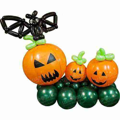 Композиция из шаров Тыквенная семейка