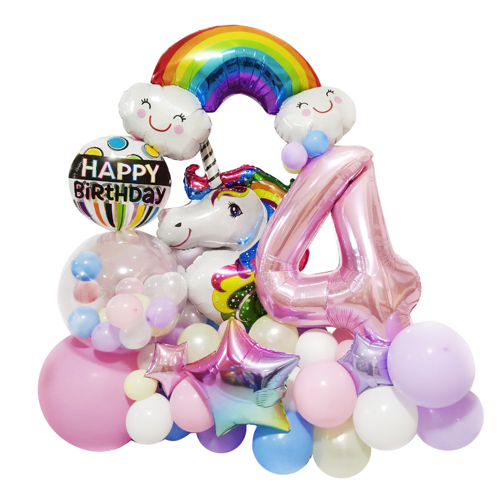 Фотозона композиция из шаров с цифрой 4 Радужное Событие