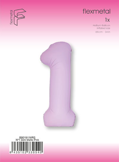 Цифра 1 Slim Светло-розовый Матовый