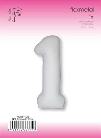 Цифра 1 Slim Белый Матовый