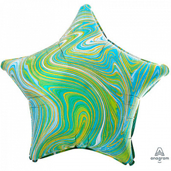 Звезда Мрамор Сине-зелёный 46 см Звезда Мрамор Сине-зелёный 46 см