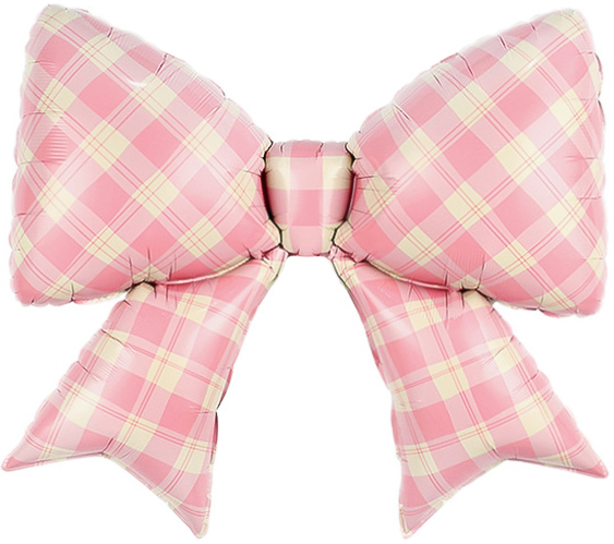 Бант Клетка Розовый Сатин (38''/97 см)