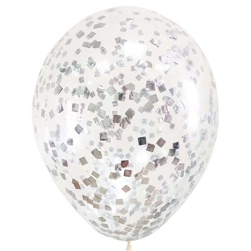 Шар "Кристалл" с конфетти серебро Шар "Кристалл" с конфетти серебро