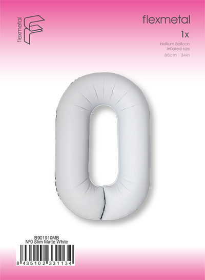 Цифра 0 Slim Белый Матовый 