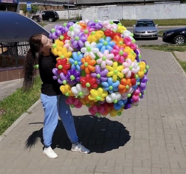 Букет 101 разноцветных ромашек 