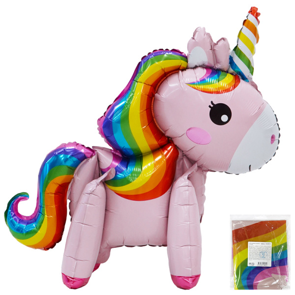 Единорог розовый в упак 29"/ 73 см