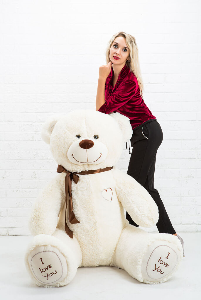 Плюшевый медведь молочный 180 см 