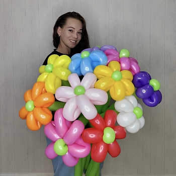Букет из 11 разноцветных ромашек 