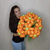 Букет из 9 оранжевых ромашек